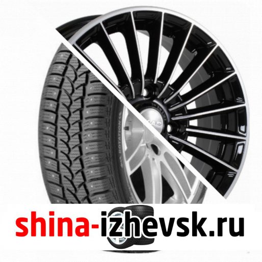 Колесо в сборе Tigar Sigura Stud 185/65 R14 T 86 + СКАД Веритас 5.5xR14 4×98 ET35 DIA58.6 Черный глянцевый с полированной лицевой поверхностью в Ижевске